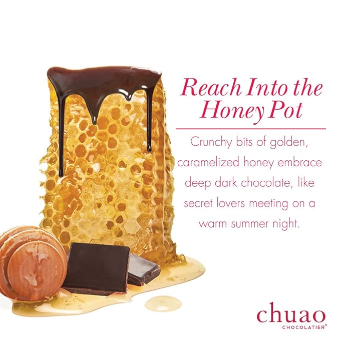 Chuao Chocolatier Honeycomb Dark Chocolate Mini Bars | Gourmet Honey No Preservatives | For Gift Baskets, Gifts for Women, Men, Thank You, Care Package | 24 Pack