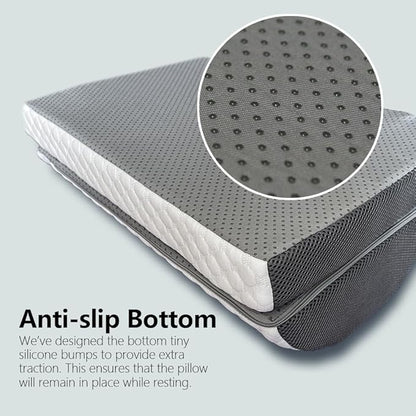 Foot Rest Pillow for Under Desk at Work Office Footrest High Density Memory Foam Cooling Fabric Height Adjustable Foot Elevation Firm Feet Rest