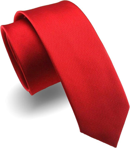 RBOCOTT 2.4" Solid Color Skinny Tie for Men Slim Necktie(6cm)
