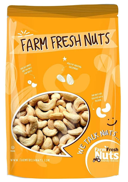 Dry Roasted Cashews Himalayan Salted (4 Lbs.) - Baked in Small Batches for Added Freshness - Oven Roasted to Perfection without Oil - Farm Fresh Nuts Brand