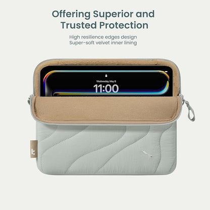 tomtoc 360 Protective Puffy Tablet Sleeve for 11-inch iPad Pro 2025 (M5/M4/(4th/3rd/2nd/1st Gen), 11-inch iPad Air (M3/M2 with Magic Keyboard/Smart Keyboard Folio, Quilted Soft Puffer iPad Case Bag