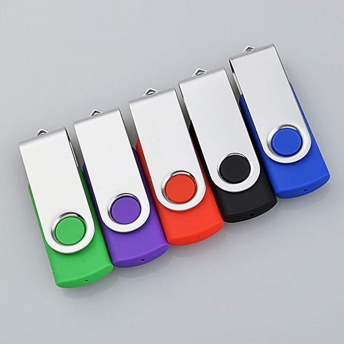 KOOTION 5 Pack 4GB USB Flash Drive Thumb Drive USB Drive 4 GB Jump Drive Memory Stick Pen Drive(5 Colors: Black Blue Green Purple Red)
