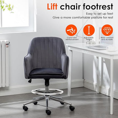 Silver 20" Chrome Foot Rest Ring for Drafting Stool or Office Chair,Piston Foot Ring,Foot Rest for Office Chair (Silver, 20'')