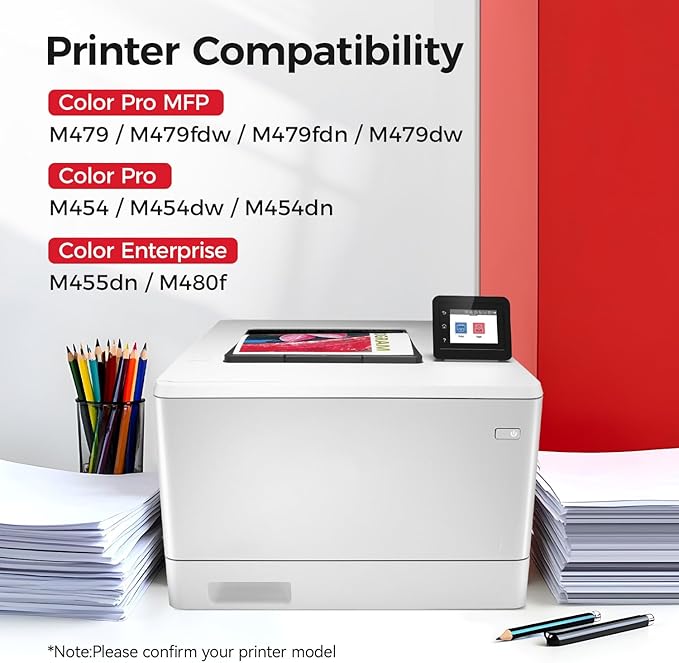 414X Toner Cartridge Set 4-Pack Printer Replacement for HP 414X W2020X W2021X W2022X W2023X Compatible for HP Color Laserjet Pro MFP M479fdw M479fnw M479dw M454dw M454dn M454nw Enterprise M480f M455dn
