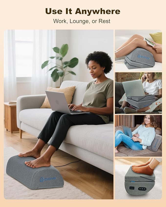 Comfier Foot Rest Under Desk at Work with Heat,Vibration,Foot Heater Foot Warmer,3 Height Under Desk Foot Rest for Office Chair,Gaming Chair Footstool, Ergonomic Heated Footrest,Computer Desk Use