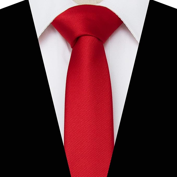 RBOCOTT 2.4" Solid Color Skinny Tie for Men Slim Necktie(6cm)