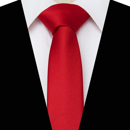RBOCOTT 2.4" Solid Color Skinny Tie for Men Slim Necktie(6cm)