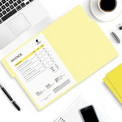 SUNEE File Folders, 150 Pack Manilla Folders 8.5 x 11, Colored File Folders Home Office School Supplies for Documents Files Paper, Yellow