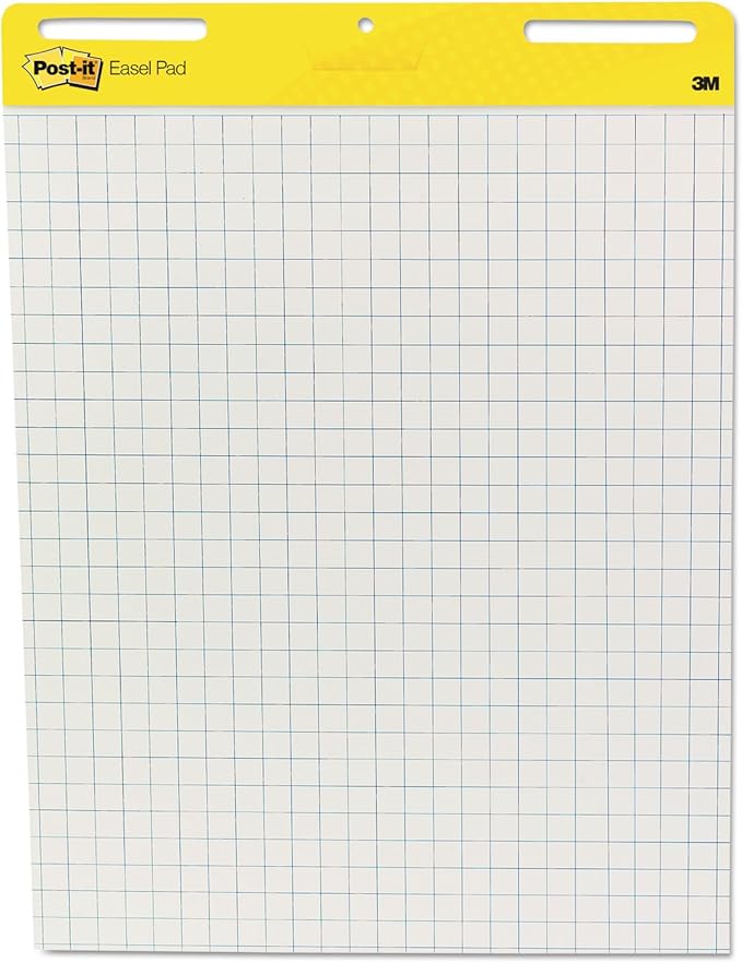 Post-it Super Sticky Easel Pad 25 x 30 Inches 30 Sheets/Pad 2 Pads (560) Large White Grid Premium Self Stick Flip Chart Paper Super Sticking Power