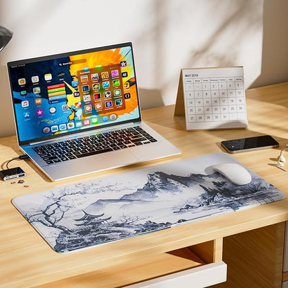 Large Mouse Pad, Japanese Desk Mat Extended Non-Slip Keyboard Mouse Pad Waterproof Office Desk Pad 23.6" x 11.8" Anime Mouse Pads Desktop Protector for Office and Home