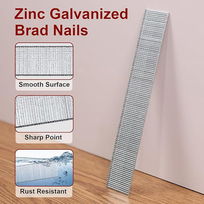 18 Gauge Brad Nails, 1000 Counts 3/4-inch 18 GA Brad Nails, Galvanized Nails for Nail Gun, Finishing Nail Gun Nails for Pneumatic, Electric Brad Nailer Gun