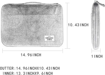 Kinmac 360 Degree Protective Laptop Sleeve Case Bag with Handle for MacBook Air 15 inch and 15 inch-15.6 inch HP Lenovo Dell ASUS Acer Notebook Computer (Sea Grass)