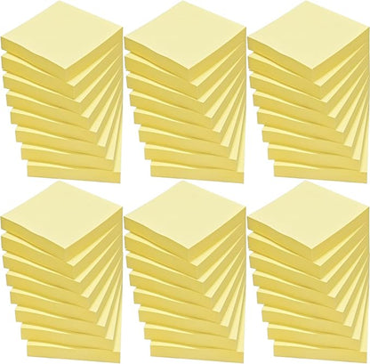 48 Pack 2400 Sheets Sticky Notes 3x3 Inches Bulk Colored Posted Notes Yellow Notes Stickies Note Pads for Office, School, and Home Supplies, 50 Sheets/pad