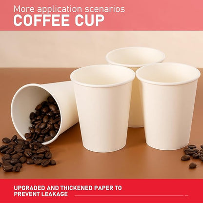 1000 Pack 8 oz Paper Cups, Disposable Coffee Cups, White Hot/Cold Beverage Drinking Cups for Water, Coffee, or Juice, Perfect for office, Party, Home