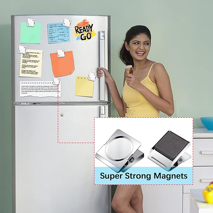 Magnetic Clips 1.77 inch, 12 Pack Heavy Duty Magnetic Clips for Whiteboard Refrigerator Classroom, Large Magnet Metal Clips for Hanging