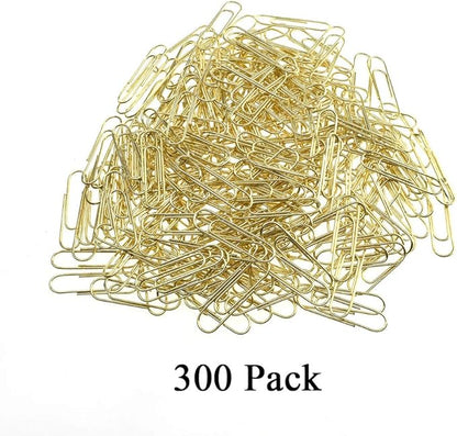 HAHIYO Paper Clips Sturdy 1.1 inches Length 300 Pack Paperclips Heavy Duty Tight Grip Rust Proof Reusable Metal Bright Rose Gold for Home Office School