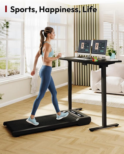 SANODESK Electric Standing Desk 48 x 24 Inches Whole-Piece Desktop Height Adjustable Stand Up Desk w/6-Button Controller Ergonomic Computer Desk for Home Office, Black Frame + Black Tabletop