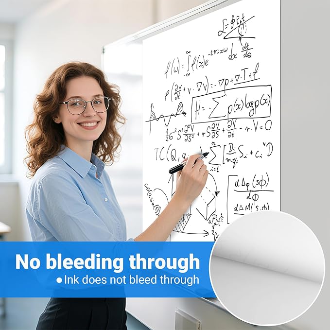 AFMAT Sticky Easel Pads, 25 in x 30 in Flip Chart Paper for Teachers, Super Sticky & Bleed-Resistant, Self-Stick Easel Paper for Office/Classroom/Whiteboard/Wall/Windows, 30 Sheets/Pad, 5 Pads