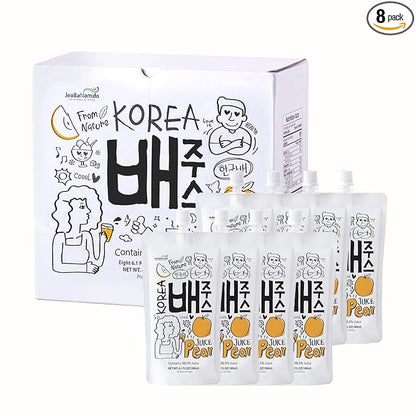 Korean Pear Juice Boxes 48.7 Fl Oz (Pack of 8) – 배주스 – [Good for Hangover] Fresh Juice, On-the-Go Drinks