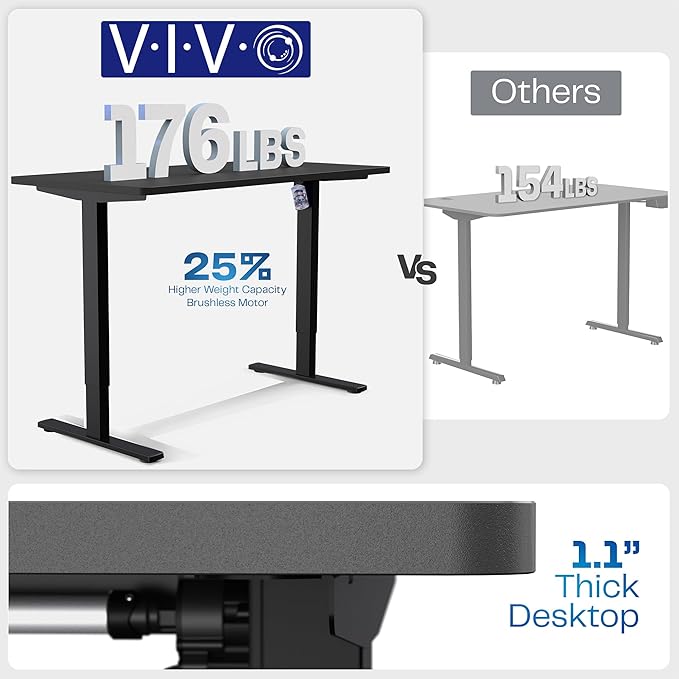 VIVO Electric 60 x 30 in Standing Desk, Memory Height Adjustment, 1B Series, Black Top Gray Frame, DESK-KIT-1G6B-30