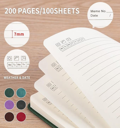 Lined Journal Notebook for Women Men, B5 Hardcover Leather Journals for Writing, 200 Pages Thick Paper, Daily Journal Notebook for Work, School, Note Taking, Business, Travel, College Ruled