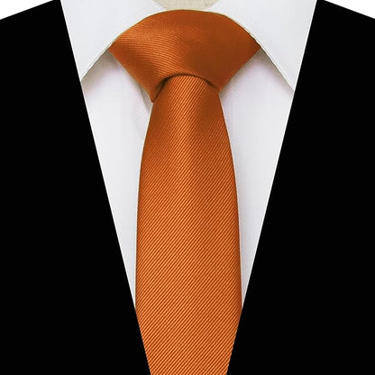 JEMYGINS 2.4" Solid Color Skinny Tie Slim Necktie for Men