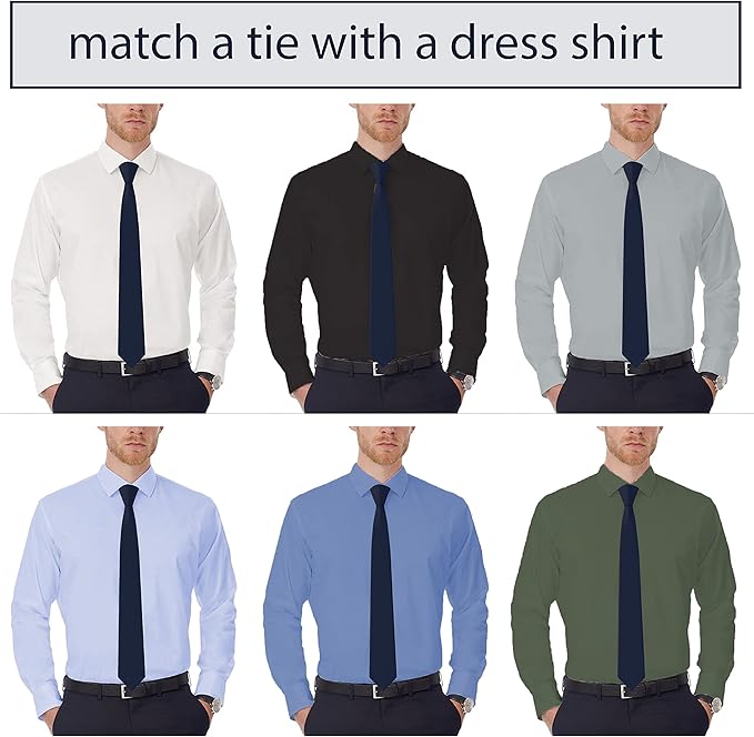 Men's Oxford Matt Neckties Solid Color for Adults Tuxedo Classic Design, by Bow Tie Hosue