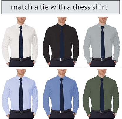 Men's Oxford Matt Neckties Solid Color for Adults Tuxedo Classic Design, by Bow Tie Hosue