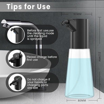 2 Pack Automatic Liquid Soap Dispenser Touchless,Hand & Dish Electric Dispenser 4-Level Adjustable,450ML Waterproof Rechargeable Kitchen Auto Soap Pump,The Bottle is Replaceable