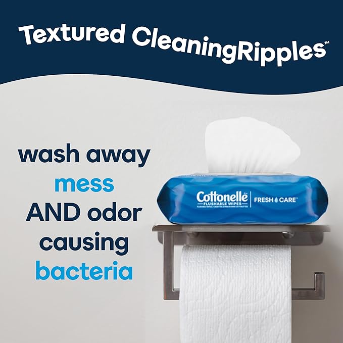 Cottonelle Fresh Care Flushable Wet Wipes, Adult Wet Wipes, 4 Flip-Top Packs, 42 Wipes Per Pack (168 Total Wipes), Packaging May Vary