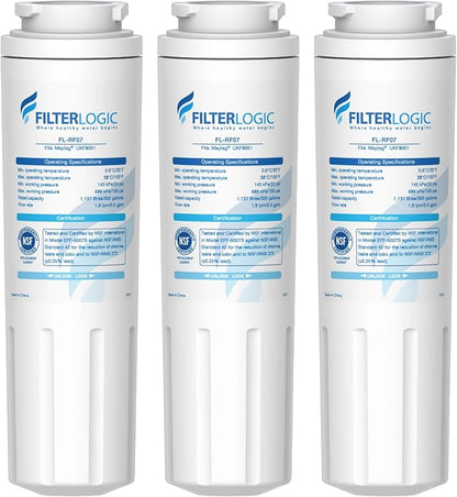 Filterlogic UKF8001 Replacement for EveryDrop® Filter 4, Whirlpool® EDR4RXD1, Maytag® 4396395, UKF8001AXX-200, UKF8001AXX-750, 46-9006, Puriclean II, FL-RF07, Refrigerator Water Filter, Pack of 3