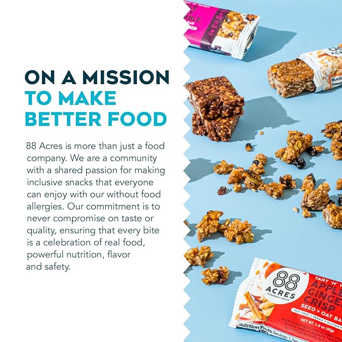 88 Acres Granola Bars | Gluten Free, Nut-Free Oat and Seed Snack Bar | Vegan & Non GMO | 12 Pack (Variety Pack)…