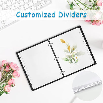 Binder Dividers for 3 Ring Binder, 1/8 Cut Tabs, Letter Size, Blank Write On Page Dividers with 8 Big Tabs for School Office Home, 4 Sets, 32 Dividers, White