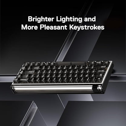 MelGeek MADE68 Pro+ Wired Keyboard, Hall Effect Magnetic Switch Gaming Keyboard, 65% Compact Rapid Trigger, Hot-Swappable, RGB Snap Tap & Adjustable Actuation, Online HIVE Custom (Phantom Gray)