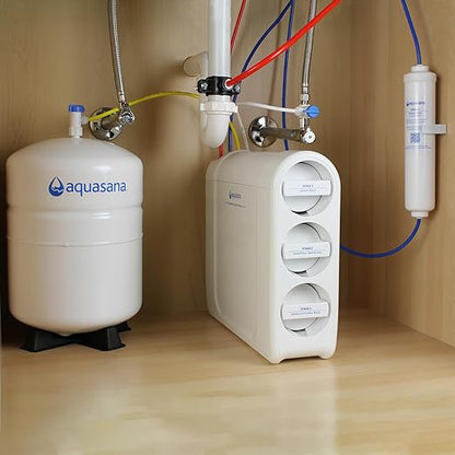 Aquasana SmartFlow® Reverse Osmosis Water Filter | RO Under Sink System | WQA Certified up to 99.99% of 90 contaminants Including Fluoride, PFAS, Arsenic, Lead, and Chlorine | Chrome Faucet