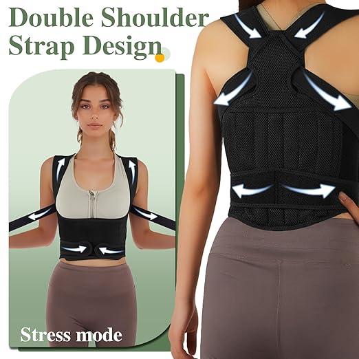 Back Brace & Posture Corrector for Men - Enhanced Shoulder Support, Adjustable Design - Relieves Upper & Lower Back Pain, Corrects Hunchback - Comprehensive Back Support for Better Posture L