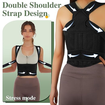 Back Brace & Posture Corrector for Men - Enhanced Shoulder Support, Adjustable Design - Relieves Upper & Lower Back Pain, Corrects Hunchback - Comprehensive Back Support for Better Posture L