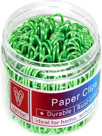 100PCS 2" Large Vinyl Coated Paper Clips, Green Jumbo Rust-Resistant for School, Home & Office, Smooth and Sturdy Metal, Ideal for Organizing Documents