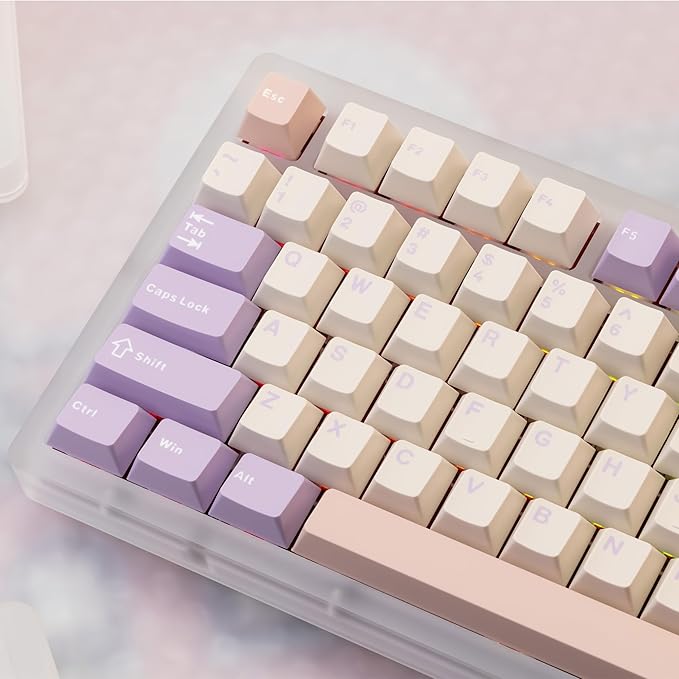 KEEBMONKEY WOBKEY Rainy 75 Aluminum HMX/JWK Switches Mechanical Keyboard with Superior Acoustics, Wired, BT, 2.4G Wireless Connectivity(Pro Purple(Acrylic Limited))