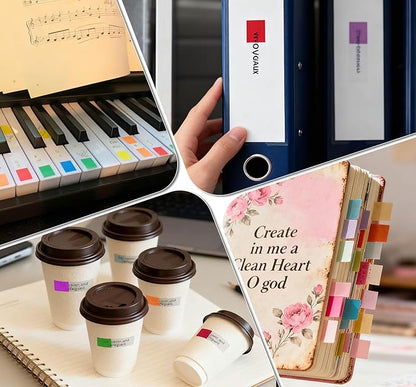 Sticky Tabs, 1000Pcs Transparent Pop Up Writable Colored Book Index Tab, Colorful Repositionable Page Markers Book Tabs for Books and Classify Files, Reading Notes, Teacher Supplies