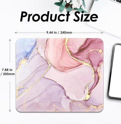 Square Mouse Pad with Stitched Edge, Premium Mousepad Washable Cloth. Computer Mouse Pad with Non-Slip Rubber Base, Mouse Pads for Computers Laptop Mouse 9.25x7.75x0.12 inch-Colorful Marble
