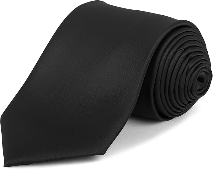 boxed-gifts Umo Lorenzo Tie for Men Satin Finish Necktie - Standard Width Ties - Black, Navy, Red, Sage Green Tie
