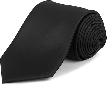 boxed-gifts Umo Lorenzo Tie for Men Satin Finish Necktie - Standard Width Ties - Black, Navy, Red, Sage Green Tie