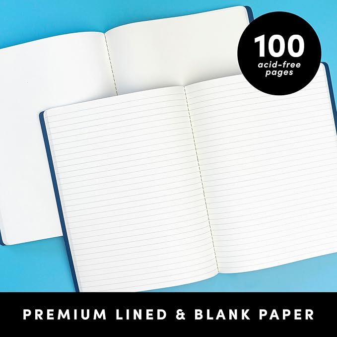 PAPERAGE Soft Cover Lined Journal Notebook, 2 Pack, (Lavender), 100 Pages, Large 7.5 inches x 9.5 inches, College Ruled, Ideal for Note Taking & Travel Journal