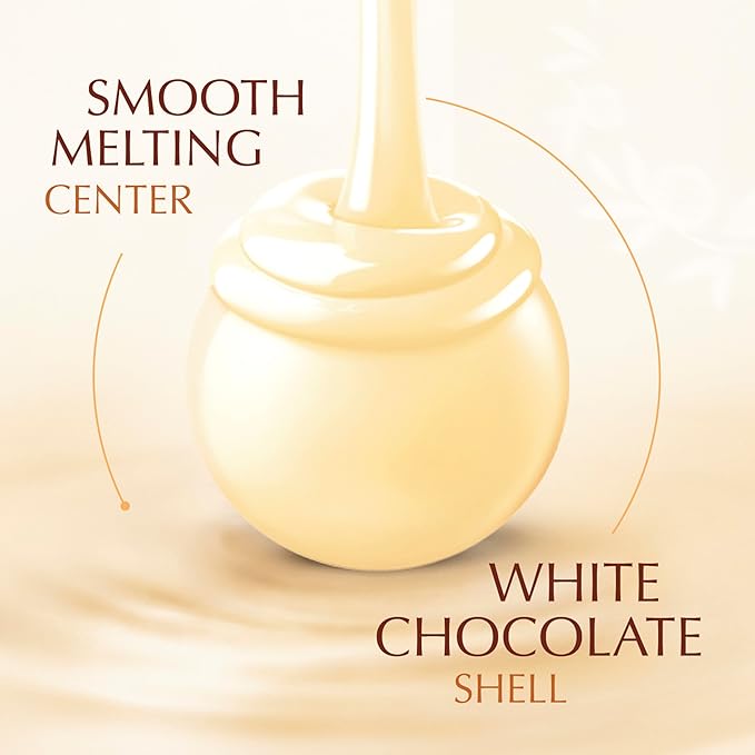 Lindt LINDOR White Chocolate Truffles, White Chocolate Candy with Smooth, Melting Truffle Center, Great for Gift Giving, 5.1 oz. Bag (6 Pack)