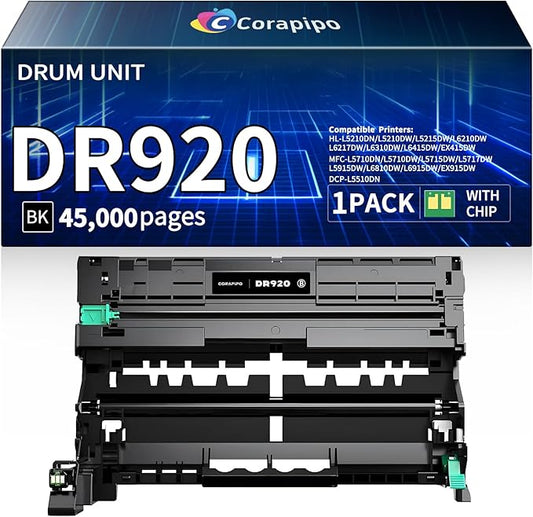 DR920 DR-920 Drum Unit Compatible Replacement for Brother DR920 DR-920 DR 920 Use with TN920 TN920XL Toner Cartridges Work for HL-L6210DW HL-L6210DWT HL-L5210DN HL-L5215DW Printers|2Pack,DR920