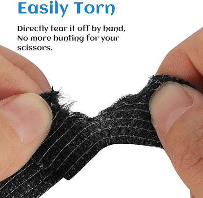 24 Rolls Elastic Self Adhesive Bandage Wrap 1 Inch, Breathable Non Woven Cohesive Bandage, Vet Wrap for Dogs, Ankle Sprains Swelling Medical First Aid Tape, Sports Athletic Tape Color Black
