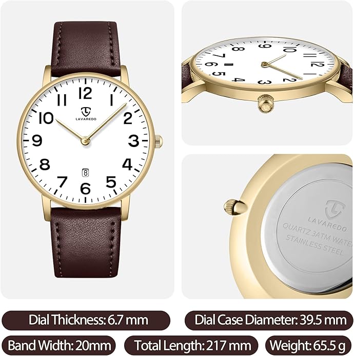BEN NEVIS Watch, Mens Watch, Minimalist Fashion Simple Wrist Watch Analog Date with Leather Strap