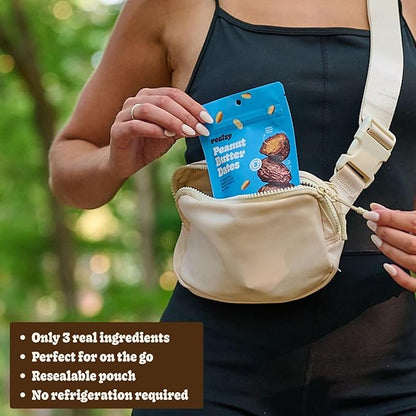 Realsy Peanut Butter Filled Medjool Dates, Organic Dates with No Sugar Added, Gluten-Free, Vegan, Good Source of Fiber, Low Glycemic Index, All Natural Healthy Snack, (10 Pack)