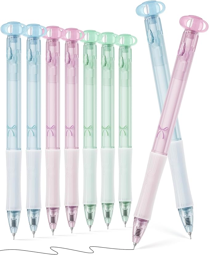 9 Pcs Flower Gel Pens, Black Ink 0.7mm Fine Point, Aesthetic Cute Flower Design, Quick Dry & Smooth Writing Retractable Pens for Journaling, School, Office Supplies, Gifts for Women